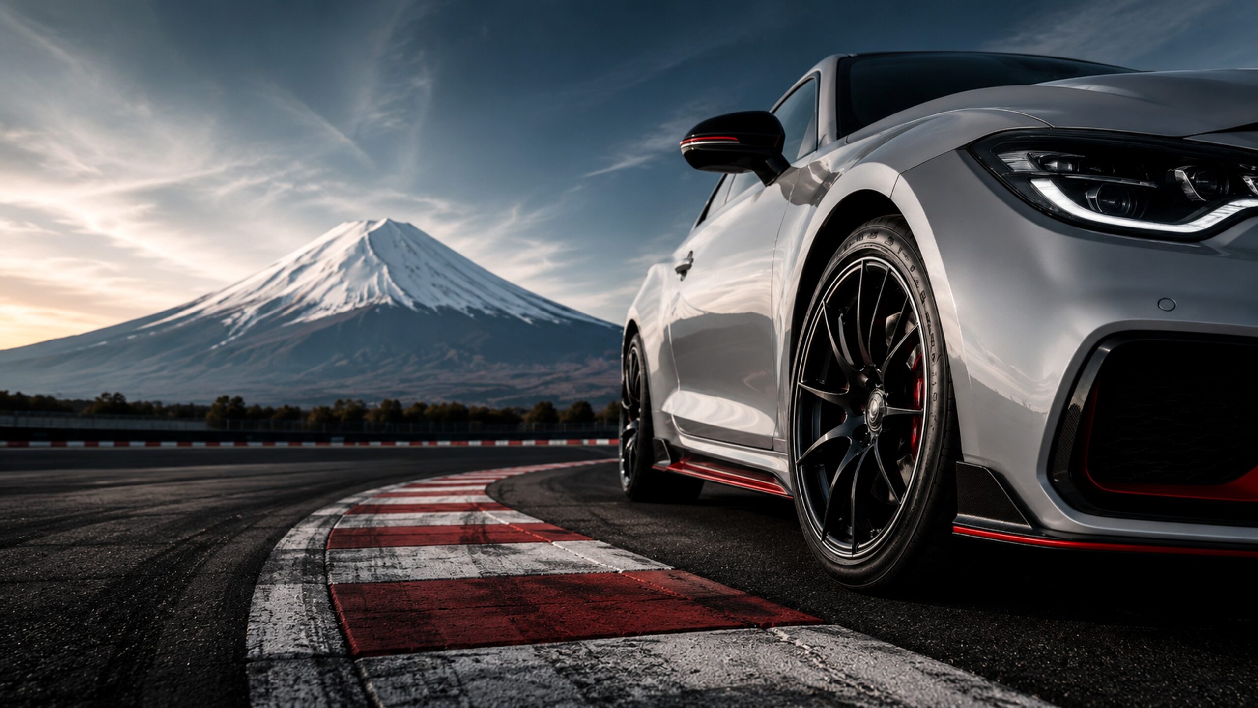 Sporta auto pie Fuji kalna